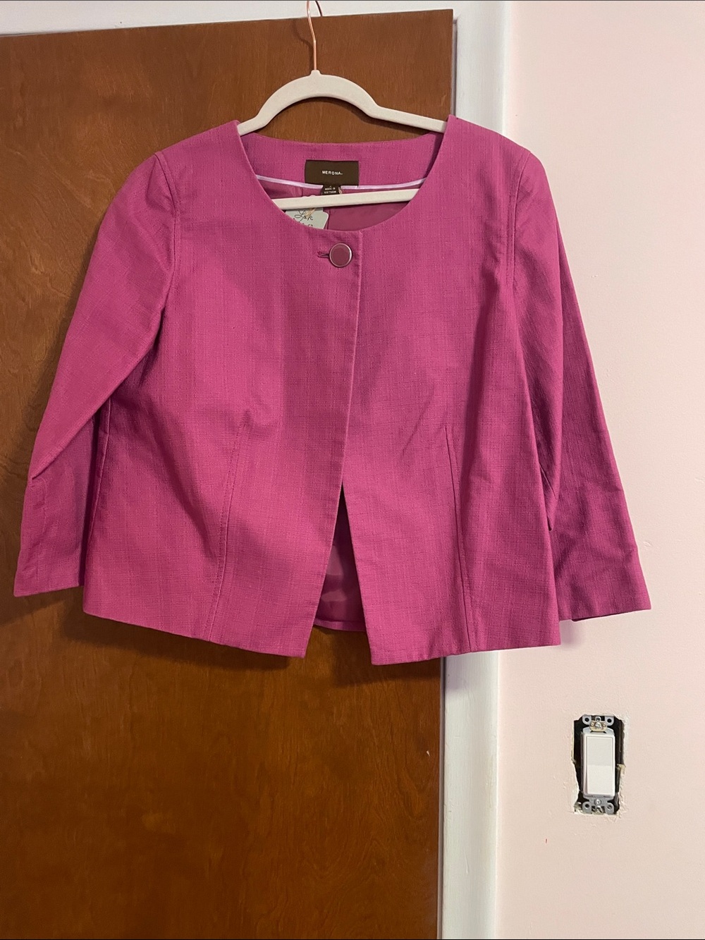 One button tweed jacket